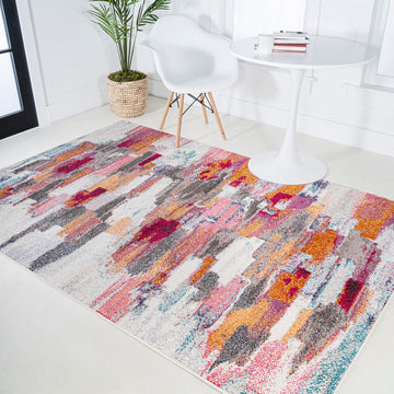 Contemporary Pop Modern Abstract Brushstroke Area Rug